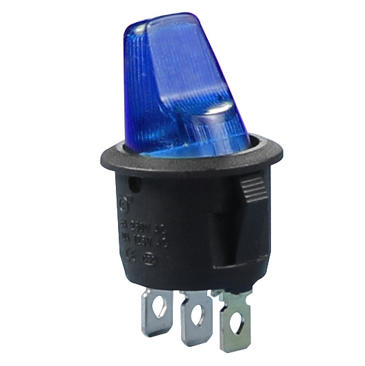 Переключатель KCD1-5-101NH 3с 12в синий (777T)